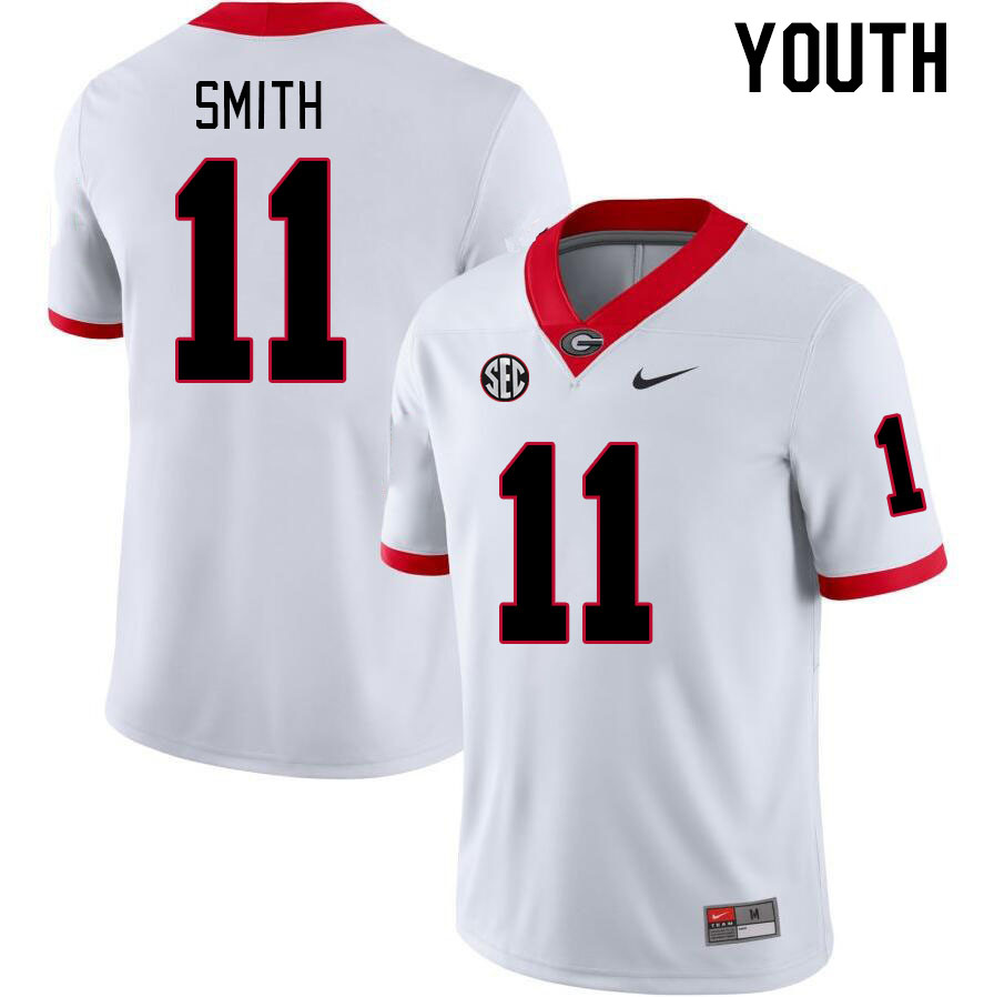 Georgia Bulldogs Youth Arian Smith #11 White Stitched College UGA Football Jersey 23IL013CA